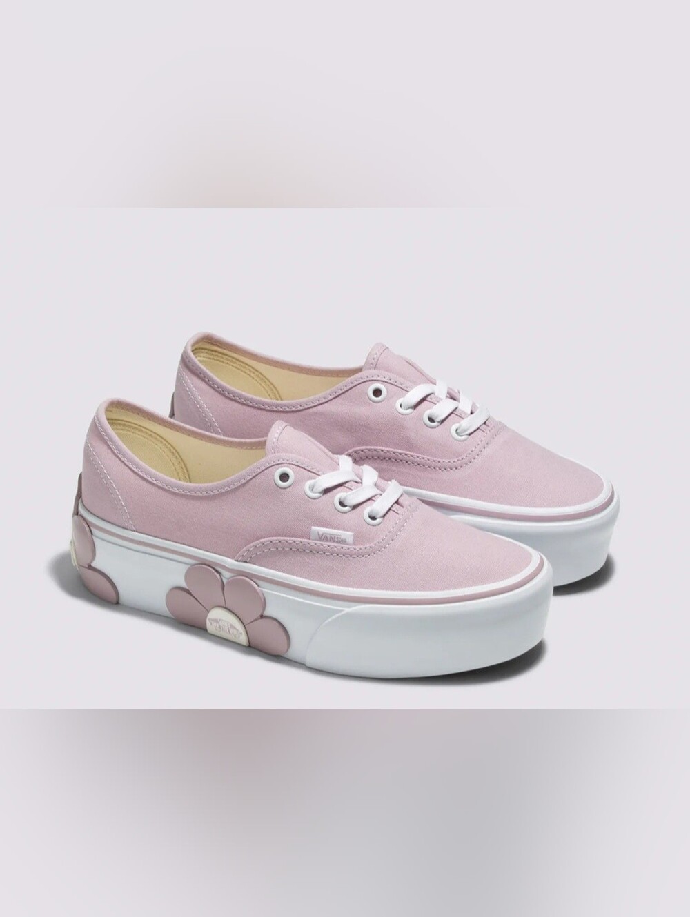New Vans Stackform Keepsake Lilac Flower Canvas Platform Low-Top Sneaker S 7.5 - Picture 2 of 11